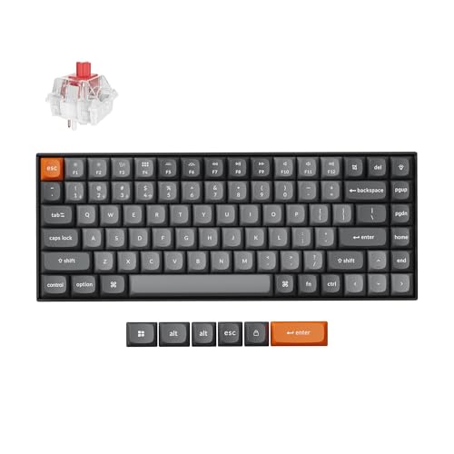 Keychron K2 MAX Custom Wireless Mechanische Tastatur 2.4 GHz/Bluetooth/USB-C, Weiß LED, QMK/VIA Programmierbare Makros, PBT Keycaps, für Mac Windows, Super Red Switch von Keychron