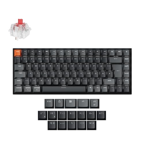 Keychron K2 QMK Version 3 drahtlose mechanische Tastatur - DE-ISO 75% Compact Layout, Bluetooth & USB-C Weiße LED-Backlight Super-Rot-Schalter für Mac/Windows/Linux Keychron K2 QMK Version 3 drahtlose mechanische Tastatur - DE-ISO 75% Compact Layout, Bluetooth & USB-C Weiße LED-Backlight Super-Rot-Schalter für Mac/Windows/Linux von Keychron