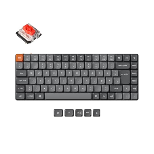 Keychron K3 Max Ultraschmale Drahtlose Mechanische Tastatur, Hot-swappable 2.4 GHz/Bluetooth/Wired 3-Mode DE-ISO Layout Programmable RGB Backlit Red Switch Gaming Keyboard for Mac Windows Keychron K3 Max Ultraschmale Drahtlose Mechanische Tastatur, Hot-swappable 2.4 GHz/Bluetooth/Wired 3-Mode DE-ISO Layout Programmable RGB Backlit Red Switch Gaming Keyboard for Mac Windows von Keychron