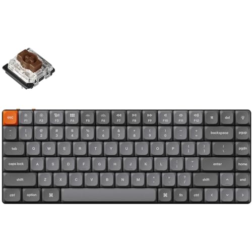 Keychron K3 Max QMK/VIA Kabellose Mechanische Tastatur, 75% Layout programmierbar, Weiße LED, Gateron Brown Switch, Aluminium-Rahmen Bluetooth/USB-C Gaming-Tastatur für Mac Windows Linux von Keychron