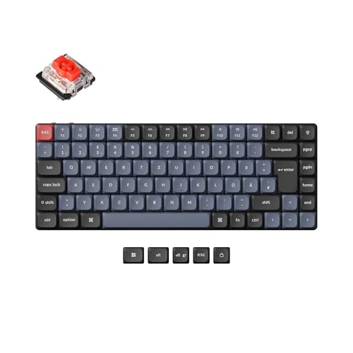 Keychron K3 Pro QMK/VIA Custom Ultradünne Kabellose mechanische Tastatur mit Hot-Swap-Sockel, Bluetooth/Kabel DE-ISO-Layout, Programmierbarer RGB & Roten Schaltern für Mac/Windows Keychron K3 Pro QMK/VIA Custom Ultradünne Kabellose mechanische Tastatur mit Hot-Swap-Sockel, Bluetooth/Kabel DE-ISO-Layout, Programmierbarer RGB & Roten Schaltern für Mac/Windows von Keychron