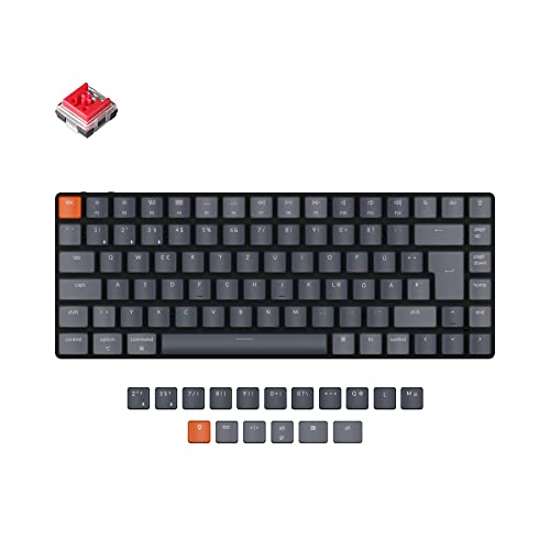 Keychron K3 Ultra-Slim Bluetooth Wireless Mechanische Tastatur Deutsches ISO-DE-Layout Hot-Swap-fähig Low Profile Optischer Roter Schalter RGB-Hintergrundbeleuchtung Gaming-Tastatur für Mac Windows von Keychron