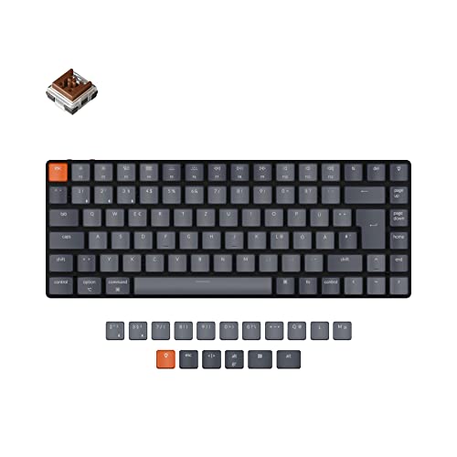 Keychron K3 Ultra-schlankes kabelloses mechanisches deutsches ISO-DE-Layout Low-Profile Optischer Brauner Schalter Hot-Swap-fähige weiße Hintergrundbeleuchtung Gaming-Tastatur für Mac Windows von Keychron