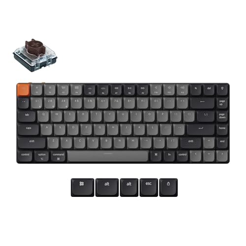 Keychron K3 Version 3 Kabellose mechanische Tastatur, Bluetooth/USB-C, weiße LED, QMK/VIA Programmierbare Makros, ABS Keycaps, für Mac/Windows, Low Profile 2.0 Brown Switch von Keychron