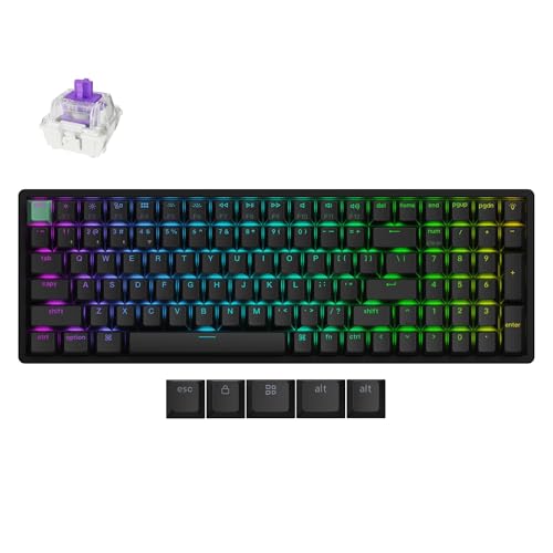 Keychron K4 HE QMK Wireless Gaming Custom Mechanical Keyboard, 2.4 GHz/Bluetooth/Wired 96% Layout Hot-Swappable Programmable RGB Backlit Gateron Magnetic Switches for Mac Windows, Black von Keychron