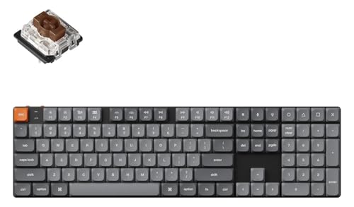 Keychron K5 Max Ultraflache kabellose mechanische Tastatur, QMK/VIA programmierbar, 3-Modus Bluetooth/2.4 GHz/Kabel mit RGB LED, Low Profile Gateron Brown Switch, PBT Tastenkappen von Keychron