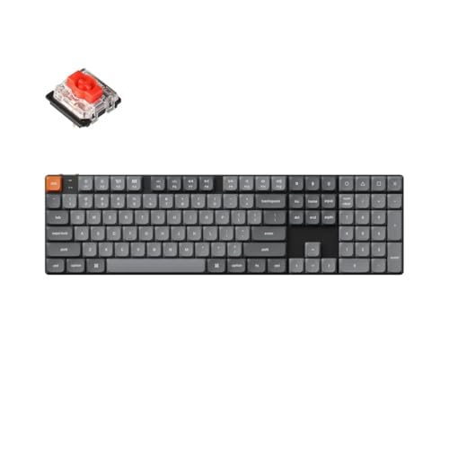 Keychron K5 Max Ultraflache kabellose mechanische Tastatur, QMK/VIA programmierbar, 3-Modus Bluetooth/2.4 GHz/Kabel mit RGB LED, Low Profile Gateron Red Switch, PBT Tastenkappen von Keychron