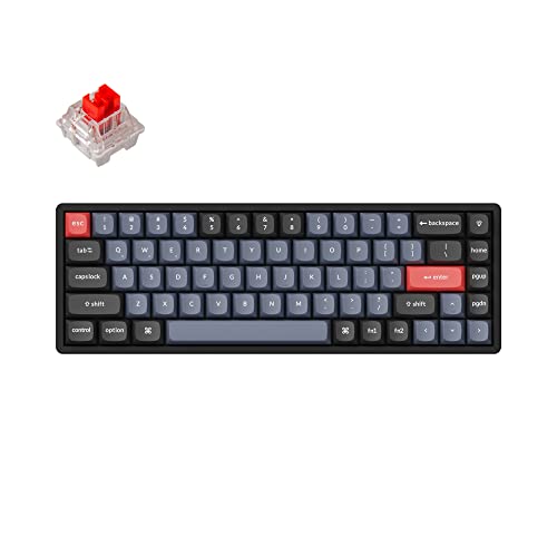 Keychron K6 Pro Wireless Custom Mechanical Keyboard, QMK programmierbares Makro, Hot-Swap-fähiger Keychron K Pro Roter Schalter, 65% US-Layout Aluminium RGB hintergrundbeleuchtete Gaming Tastatur von Keychron