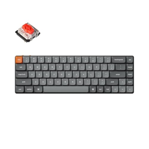 Keychron K7 Max QMK/VIA Ultraflache Kabellose Mechanische Tastatur, 2.4 GHz/Bluetooth/USB 3-Mode, 65% Layout, Weiße LED, Red Switch, Programmierbare Gaming Tastatur für Mac Windows von Keychron