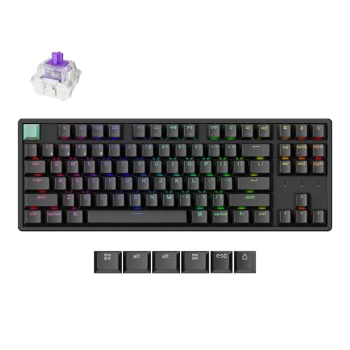 Keychron K8 HE Rapid Trigger Wireless Custom Mechanische Tastatur mit Hall-Effekt Gateron Doppelschienen-Magnetschalter, 2,4 GHz QMK Bluetooth RGB für Mac Windows Linux, USA Layout, Schwarz von Keychron