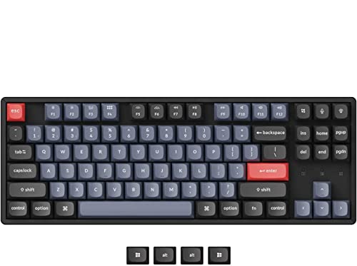 Keychron K8 Pro QMK/VIA TKL benutzerdefinierte programmierbare drahtlose mechanische Tastatur mit Hot-Swap-fähigem Aluminiumrahmen und RGB-Hintergrundbeleuchtung, Gateron G Pro roter Schalter von Keychron