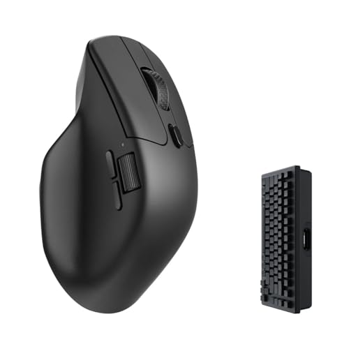 Keychron M6 4000 Hz Kabellose optische Maus Bluetooth 5.1/2.4 GHz/USB, Leichtgewicht 78g, programmierbar, PixArt 3395 Sensor mit bis zu 26K DPI/ 650 IPS für Windows Mac Linux - Schwarz von Keychron