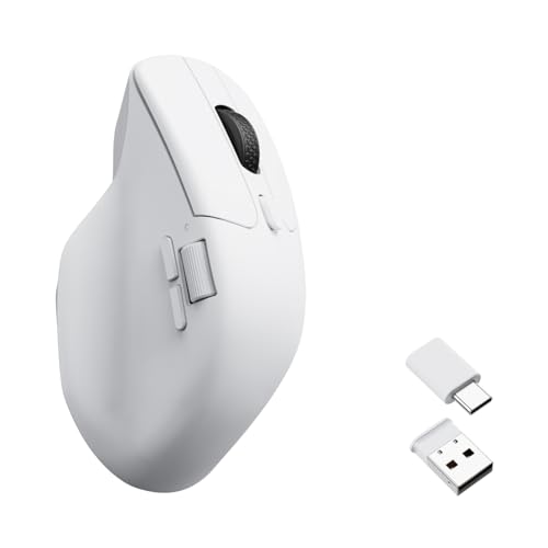 Keychron M6 Wireless Bluetooth/2.4 GHz/Kabelgebundene Optische Maus,1000Hz Leichtgewicht 78g Programmierbarer PixArt 3395 Sensor 26K DPI/ 650 IPS Für Windows Mac Linux (Schwarz) von Keychron