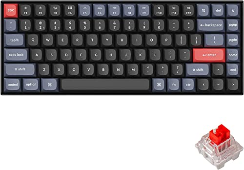 Keychron K2 Pro QMK/VIA Wireless Mechanische Tastatur, Hot-Swap-fähiger roter K Pro Schalter mit 75% benutzerdefinierten programmierbaren Makro-Layouts, RGB, PBT Mac Windows Linux Tastenkappen von Keychron