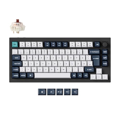 Keychron Q1 Max QMK/VIA Custom Mechanische Tastatur, 82-Key DE-ISO Layout Full Metal Programmable Knob,2.4 GHz/Bluetooth/Wired RGB Hot-Swappable Gateron Brauner Switch für Mac Windows Linux Keychron Q1 Max QMK/VIA Custom Mechanische Tastatur, 82-Key DE-ISO Layout Full Metal Programmable Knob,2.4 GHz/Bluetooth/Wired RGB Hot-Swappable Gateron Brauner Switch für Mac Windows Linux von Keychron