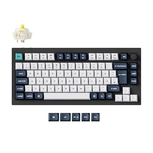 Keychron Q1 Max QMK Benutzerdefinierte mechanische Tastatur, deutsches DE-ISO-Layout, Hot-Swap-fähiger programmierbarer Vollmetallknopf mit Gateron-Bananenschalter, 2,4 GHz/Bluetooth-Gaming-Tastatur Keychron Q1 Max QMK Benutzerdefinierte mechanische Tastatur, deutsches DE-ISO-Layout, Hot-Swap-fähiger programmierbarer Vollmetallknopf mit Gateron-Bananenschalter, 2,4 GHz/Bluetooth-Gaming-Tastatur von Keychron