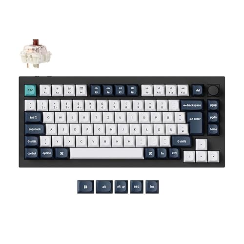 Keychron Q1 Max QMK Benutzerdefinierte mechanische Tastatur, deutsches DE-ISO-Layout, Hot-Swap-fähiger programmierbarer Vollmetallknopf mit Gateron-Braun-Schalter, 2,4-GHz-/Bluetooth-Gaming-Tastatur Keychron Q1 Max QMK Benutzerdefinierte mechanische Tastatur, deutsches DE-ISO-Layout, Hot-Swap-fähiger programmierbarer Vollmetallknopf mit Gateron-Braun-Schalter, 2,4-GHz-/Bluetooth-Gaming-Tastatur von Keychron
