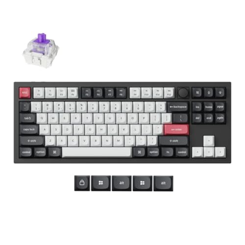 Keychron Q3 HE Wireless Custom Mechanical Tastatur,80% ANSI Layout QMK/VIA Programmierbares Vollaluminium Bluetooth/Wired RGB Hot-Swapable Hall Effect Gateron Magn (Schwarz) von Keychron