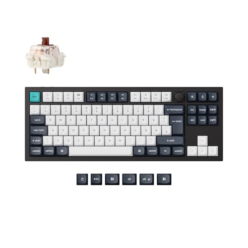Keychron Q3 Max QMK/VIA Custom Mechanische Tastatur, 87-Key DE-ISO Layout Full Metal Programmable Knob,2.4 GHz/Bluetooth/Wired RGB Hot-Swappable Gateron Brauner Switch für Mac Windows Linux Keychron Q3 Max QMK/VIA Custom Mechanische Tastatur, 87-Key DE-ISO Layout Full Metal Programmable Knob,2.4 GHz/Bluetooth/Wired RGB Hot-Swappable Gateron Brauner Switch für Mac Windows Linux von Keychron