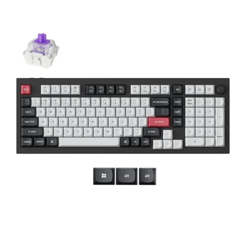Keychron Q5 HE Wireless Custom Mechanical Tastatur, ANSI 96% Layout QMK/VIA Programmierbares Vollaluminium Bluetooth/Wired RGB Hot-Swapable Hall Effect Gateron Magn (Schwarz) von Keychron