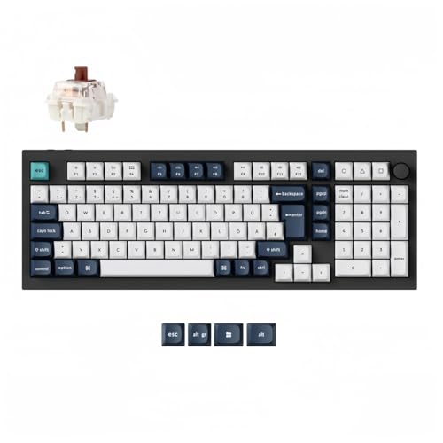 Keychron Q5 Max Kabellose Mechanische Tastatur,2.4 GHz Bluetooth QMK Voll-Aluminium 96% DE-ISO Layout RGB Hot-swappable Gateron Brauner Switch Für Mac Windows Linux Keychron Q5 Max Kabellose Mechanische Tastatur,2.4 GHz Bluetooth QMK Voll-Aluminium 96% DE-ISO Layout RGB Hot-swappable Gateron Brauner Switch Für Mac Windows Linux von Keychron