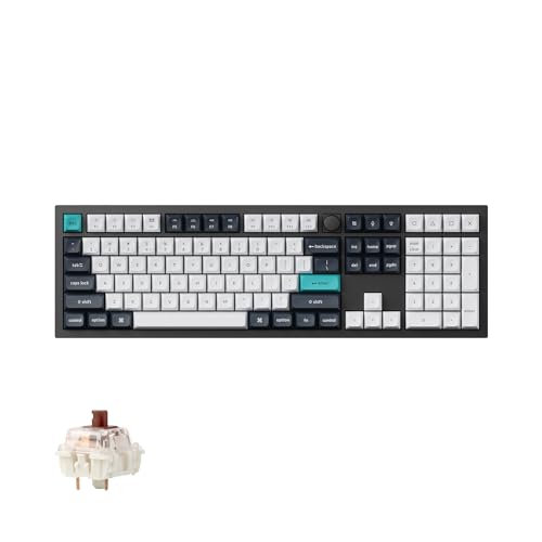 Keychron Q6 Max QMK/VIA Bluetooth Wireless /2,4 GHz/USB-C Wired Custom Mechanical Keyboard, Full Size Programmable Knob RGB Backlit Hot-Swappable Gateron Brown Switch for Mac Windows Linux - Black von Keychron