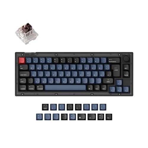 Keychron V2 kabelgebundene, mechanische Tastaturknopfversion, 65% deutsches DE-ISO-Layout, QMK/VIA programmierbar mit Hot-Swap-fähigem Keychron K Pro Brauner Schalter von Keychron