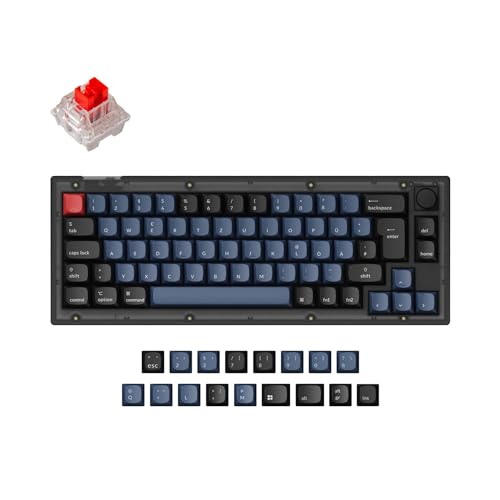 Keychron V2 kabelgebundene, mechanische Tastaturknopfversion, 65% deutsches DE-ISO-Layout, QMK/VIA programmierbar mit Hot-Swap-fähigem Keychron K Pro Roter Schalter von Keychron