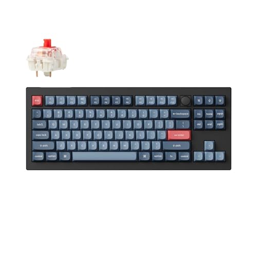 Keychron V3 Max TKL Custom Wireless Mechanische Tastatur, 2.4 GHz/Bluetooth/USB-C 3-Mode RGB, QMK/VIA Programmierbare Makros, Hot-Swap PBT Tastenkappen für Mac Windows Gateron Jupiter Red von Keychron