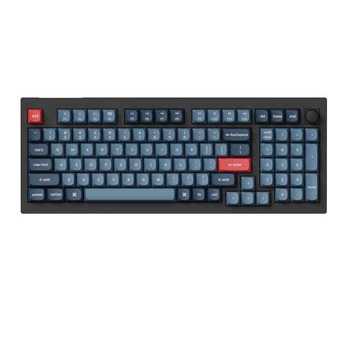Keychron V5 Max Benutzerdefinierte kabellose mechanische Tastatur, 2,4 GHz/Bluetooth/verkabelt, 3 Modi, 100 Tasten, RGB-Hintergrundbeleuchtung, QMK/VIA programmierbares Makro, Hot-Swap Gateron Jupiter von Keychron