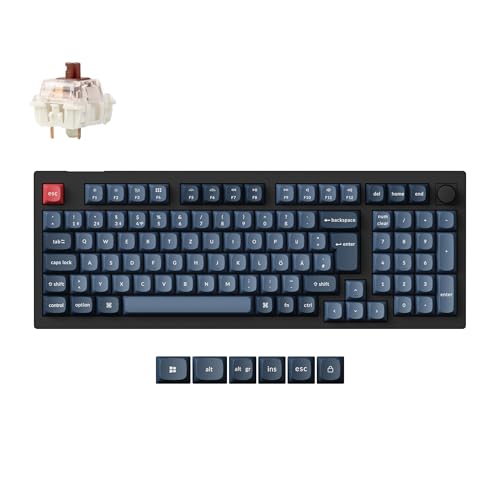 Keychron V5 Max QMK Wireless Custom Knob Mechanische Tastatur,DE-ISO 100-Tasten Programmierbar Bluetooth/2.4 GHz/Kabelgebunden mit RGB Hot-swappable Gateron Brauner Schalter Keychron V5 Max QMK Wireless Custom Knob Mechanische Tastatur,DE-ISO 100-Tasten Programmierbar Bluetooth/2.4 GHz/Kabelgebunden mit RGB Hot-swappable Gateron Brauner Schalter von Keychron