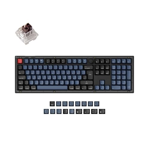Keychron V6 Kabelgebundene benutzerdefinierte mechanische Tastatur, 100% DE-ISO-Layout QMK/VIA programmierbares Makro RGB mit Hot-Swap-fähigem K Pro Brauner Schalter Keychron V6 Kabelgebundene benutzerdefinierte mechanische Tastatur, 100% DE-ISO-Layout QMK/VIA programmierbares Makro RGB mit Hot-Swap-fähigem K Pro Brauner Schalter von Keychron