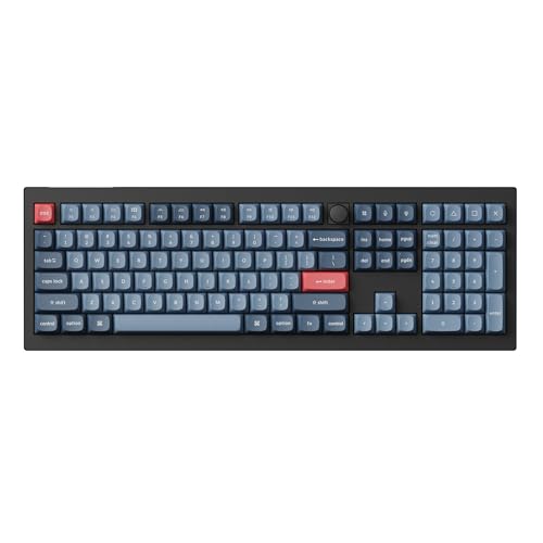 Keychron V6 Max Trådlöst Custom Mekaniskt Tangentbord, Tri-Mode 2.4 GHz/Bluetooth QMK 108 Keys ANSI Layout RGB Programmerbar,Hot Swap Gateron Jupiter Röd Switch För Mac Windows von Keychron
