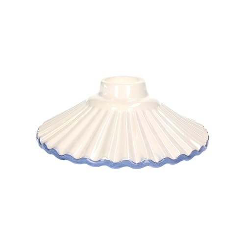Keyhomestore-Ersatz Lampenschirm aus weißer Keramik mit blauem Rand, 20 cm Durchmesser, für Kronleuchter im klassischen Landhausstil, ideal für Innenräume, 100% Made in Italy von Keyhomestore