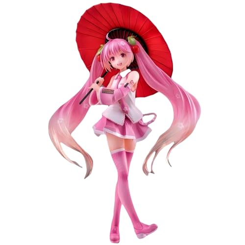 Keyhvao Miku-Figur, Miku-Anime-Figuren, öffnen einen Regenschirm, Statue, niedliche Dekoration, PVC-Material, Geschenke für Freunde und Fans von Keyhvao