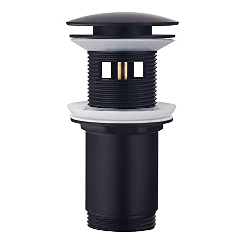 Ablaufgarnitur mit Überlauf Schwarz Matt, Keymark Universal Ablaufventil Abflussgarnitur für Waschbecken & Waschtisch - Messing Pop Up Ablauf Abfluss Stöpsel Ablaufgarnitur mit Überlauf Schwarz Matt, Keymark Universal Ablaufventil Abflussgarnitur für Waschbecken & Waschtisch - Messing Pop Up Ablauf Abfluss Stöpsel von Keymark