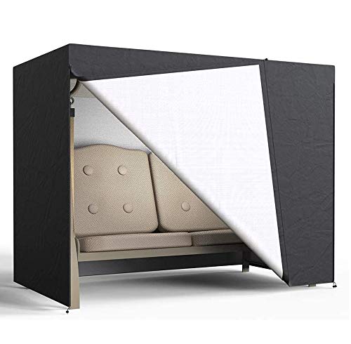 Keyohome Abdeckung für Hollywoodschaukel und Gartenschaukel 2-Sitzer, wasserdichte Hängematten-Abdeckung für den Außenbereich, mit Sonnenschutz UV-Schutz Oxford 210D – 160 x 125 x 170 cm von Keyohome