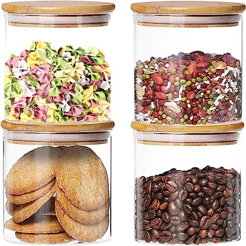 Keyoung Versiegelte Gläser, 4 Stück rund 750ml, Lebensmittelbehälter-Set mit Deckel, feuchtigkeitsbeständig, lebensmittelechte Gläser von Keyoung
