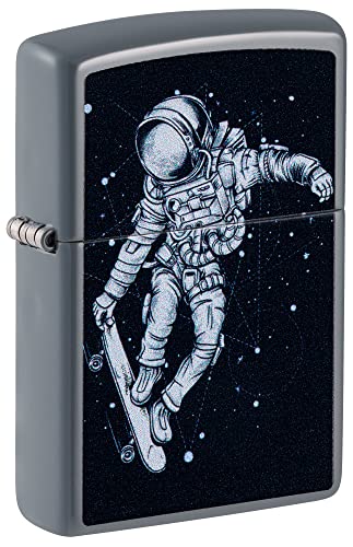 Zippo Unisex-Adult Space Lighters, Flat Grey Skateboarding Astronaut von Zippo