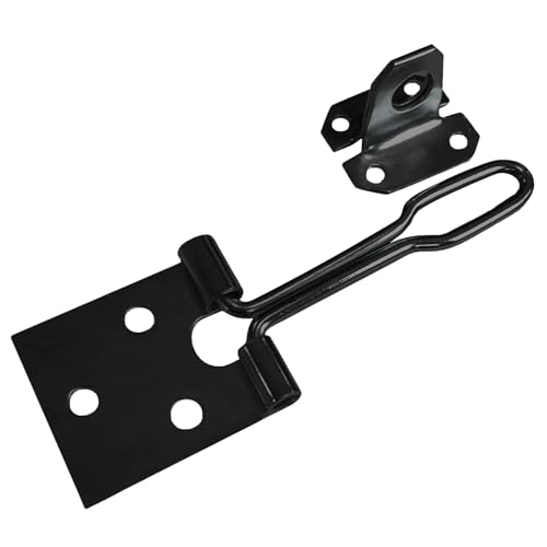 Keypak Draht-Überfalle und Klammer-Sicherheitsschloss-Set, 75 mm-100 mm, wetterbeständig, schwarz und verzinkt (Schwarz, (L) 100 mm) von Keypak