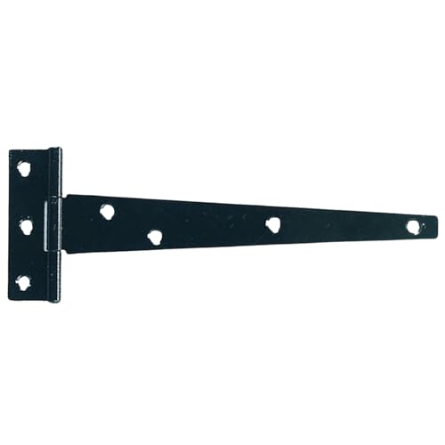 Keypak T-Scharniere aus Metall, T-Scharniere mit rostfreier Beschichtung, ideal für Holztore, Scheunen, Garagen- und Schuppentüren, 300 mm, Schwarz, 2 Stück von Keypak