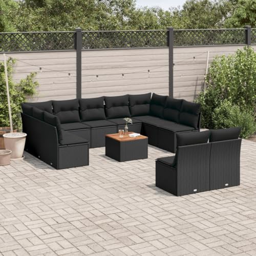 Keyroto 12-TLG. Garten-Sofagarnitur mit Kissen Schwarz Poly Rattan Gartengarnitur Gartenlounge Set Balkonlounge Gartenmöbel Lounge Terrassenmöbel Set Keyroto 12-TLG. Garten-Sofagarnitur mit Kissen Schwarz Poly Rattan Gartengarnitur Gartenlounge Set Balkonlounge Gartenmöbel Lounge Terrassenmöbel Set von Keyroto