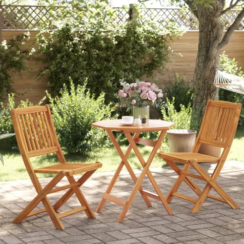 Keyroto Balkon Set 2 Personen Wetterfest Bistro-Set Holz Klappbar Balkon Sitzgruppe Terrassenmöbel-Set Gartenmöbel-Set klappbar mit Rundem Tisch & 2 Stühlen Keyroto Balkon Set 2 Personen Wetterfest Bistro-Set Holz Klappbar Balkon Sitzgruppe Terrassenmöbel-Set Gartenmöbel-Set klappbar mit Rundem Tisch & 2 Stühlen von Keyroto