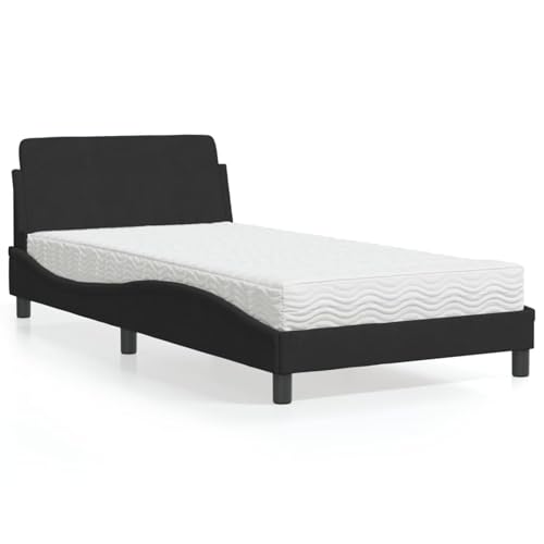 Keyroto Bettgestell 100 x 200 cm Doppelbett Einzelbett Bett mit Matratze aus schwarzem Samt 100 x 200 cm Keyroto Bettgestell 100 x 200 cm Doppelbett Einzelbett Bett mit Matratze aus schwarzem Samt 100 x 200 cm von Keyroto