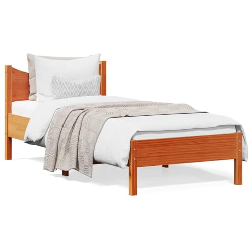 Keyroto Bettgestell Braun Wachs 100 x 200 cm aus massivem Kiefernholz Doppelbett Einzelbett Bettgestell Doppelbett Einzelbett Keyroto Bettgestell Braun Wachs 100 x 200 cm aus massivem Kiefernholz Doppelbett Einzelbett Bettgestell Doppelbett Einzelbett von Keyroto