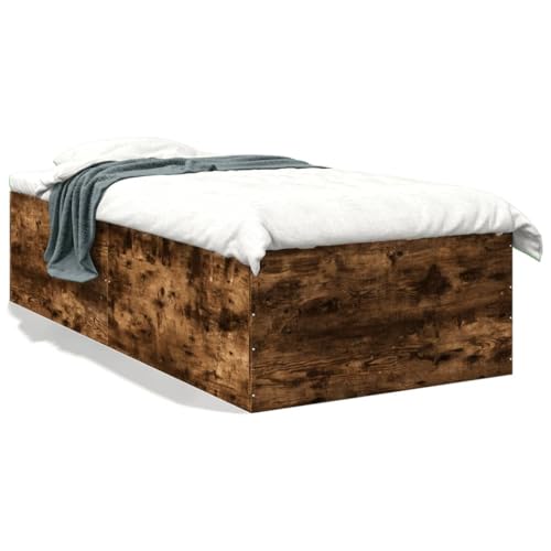 Keyroto Bettgestell Eiche Rauchgrau 100 x 200 cm aus mehrschichtigem Holz #2, Bettgestell für Doppelbett, Einzelbett von Keyroto