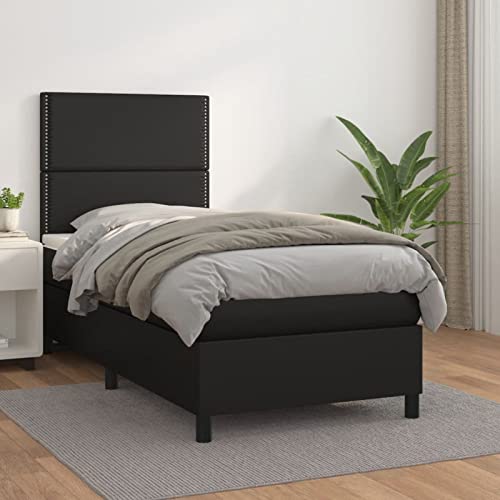 Keyroto Bettgestell für Doppelbett, 90 x 200 cm, Rahmen für Doppelbett, modernes Design, mit Matratze aus Kunstleder, schwarz, 90 x 200 cm Keyroto Bettgestell für Doppelbett, 90 x 200 cm, Rahmen für Doppelbett, modernes Design, mit Matratze aus Kunstleder, schwarz, 90 x 200 cm von Keyroto