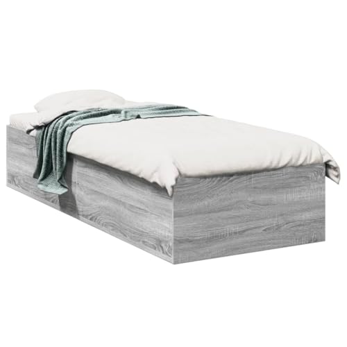 Keyroto Bettgestell grau Sonoma 90 x 200 cm aus mehrschichtigem Holz #2, Bettrahmen, Doppelbett, Einzelbett von Keyroto