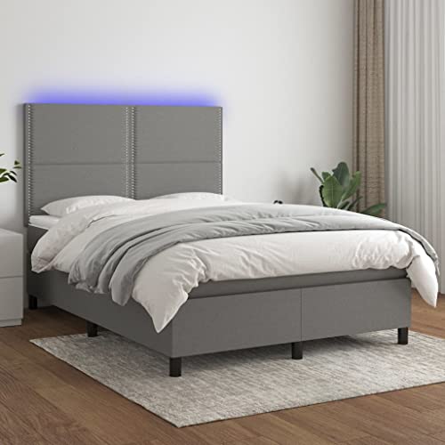 Keyroto Boxspringbett, Matratze und LED, Dunkelgrau, 140 x 190 cm, aus Stoff, Betten, Doppelbett, Einzelbett Keyroto Boxspringbett, Matratze und LED, Dunkelgrau, 140 x 190 cm, aus Stoff, Betten, Doppelbett, Einzelbett von Keyroto