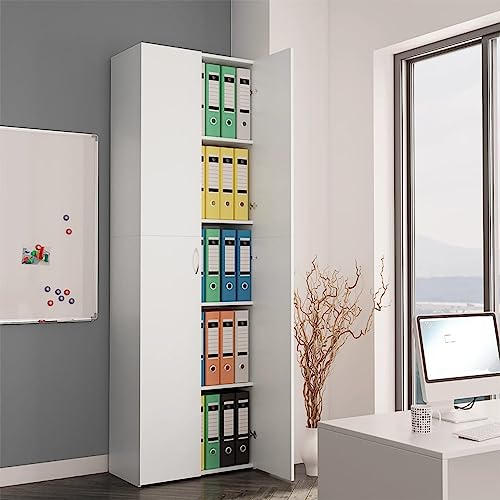 Keyroto Büroschrank Büroschrank Büroschrank Büro Möbel Büro aus mehrschichtigem Holz Weiß 60 x 32 x 190 cm von Keyroto